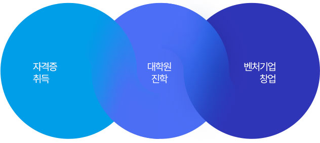 자격증 취득, 대학원 진학, 벤처기업 창업